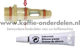 O-Ring ORM 0090-20 Siliconen voor vulpiston + Elbesil Siliconenvet in 6g Tube