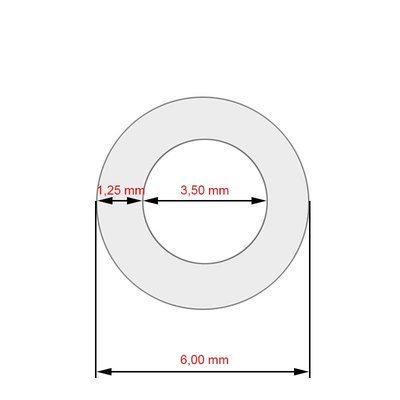 Siliconenslang 3.5x6 L=185mm